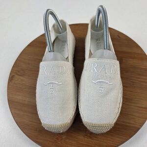 Prada Milano Embossed Logo Espadrilles Slip-On Flats Women’s Size EU 37 US 6.5-7